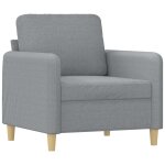 Vidaxl fauteuil gris clair 60 cm tissu