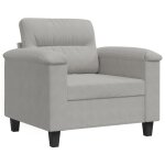 Vidaxl fauteuil gris clair 60 cm tissu microfibre
