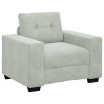 Vidaxl fauteuil gris clair 60 cm velours