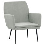 Vidaxl fauteuil gris clair 62x79x79 cm velours