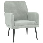 Vidaxl fauteuil gris clair 62x79x79 cm velours