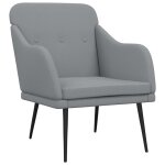 Vidaxl fauteuil gris clair 63x76x80 cm tissu
