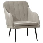 Vidaxl fauteuil gris clair 63x76x80 cm velours