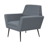 Vidaxl fauteuil gris clair acier et tissu