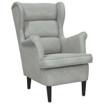Vidaxl fauteuil gris clair velours