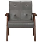 Vidaxl fauteuil gris cuir véritable Vidaxl fauteuil gris cuir véritable