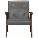 Vidaxl fauteuil gris cuir v�ritable