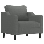 Vidaxl fauteuil gris fonc 60 cm tissu
