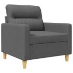 Vidaxl fauteuil gris fonc� 60 cm tissu