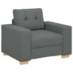 Vidaxl fauteuil gris fonc 60 cm tissu