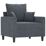Vidaxl fauteuil gris fonc� 60 cm velours