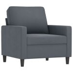 Vidaxl fauteuil gris fonc� 60 cm velours