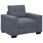 Vidaxl fauteuil gris fonc 60 cm velours