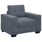 Vidaxl fauteuil gris fonc� 100x78x80 cm velours
