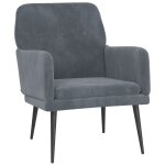 Vidaxl fauteuil gris fonc 62x79x79 cm velours