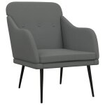 Vidaxl fauteuil gris fonc 63x76x80 cm tissu
