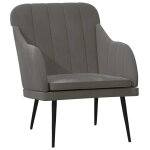 Vidaxl fauteuil gris fonc 63x76x80 cm velours