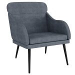 Vidaxl fauteuil gris fonc 63x76x80 cm velours
