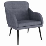 Vidaxl fauteuil gris fonc� 63x76x80 cm velours