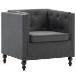 Vidaxl fauteuil gris fonc tissu