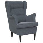 Vidaxl fauteuil gris fonc� velours