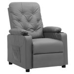 Vidaxl fauteuil gris similicuir