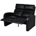 Vidaxl fauteuil inclinable 2 places en similicuir noir