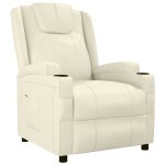 Vidaxl fauteuil inclinable blanc cr�me similicuir
