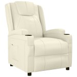Vidaxl fauteuil inclinable blanc crme similicuir