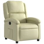 Vidaxl fauteuil inclinable cr�me cuir v�ritable