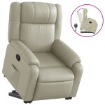 Vidaxl fauteuil inclinable cr�me similicuir