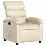 Vidaxl fauteuil inclinable cr�me similicuir