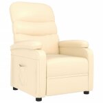Vidaxl fauteuil inclinable cr�me similicuir
