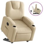 Vidaxl fauteuil inclinable cr�me tissu