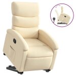 Vidaxl fauteuil inclinable crme tissu