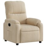 Vidaxl fauteuil inclinable cr�me tissu microfibre