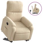 Vidaxl fauteuil inclinable cr�me tissu microfibre