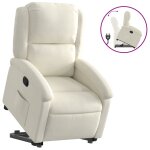 Vidaxl fauteuil inclinable crme velours