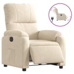 Vidaxl fauteuil inclinable �lectrique beige tissu microfibre