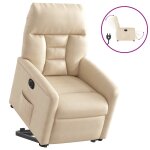 Vidaxl fauteuil inclinable �lectrique beige tissu microfibre