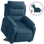 Vidaxl fauteuil inclinable �lectrique bleu velours