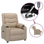 Vidaxl fauteuil inclinable électrique cappuccino similicuir Vidaxl fauteuil inclinable électrique cappuccino similicuir