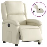Vidaxl fauteuil inclinable �lectrique cr�me similicuir