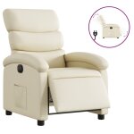 Vidaxl fauteuil inclinable �lectrique cr�me similicuir