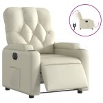 Vidaxl fauteuil inclinable électrique crème similicuir Vidaxl fauteuil inclinable électrique crème similicuir