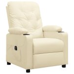 Vidaxl fauteuil inclinable électrique crème similicuir Vidaxl fauteuil inclinable électrique crème similicuir