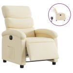 Vidaxl fauteuil inclinable �lectrique cr�me tissu