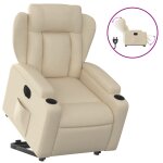 Vidaxl fauteuil inclinable �lectrique cr�me tissu