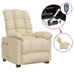 Vidaxl fauteuil inclinable �lectrique cr�me tissu