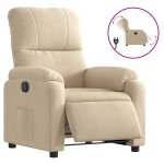 Vidaxl fauteuil inclinable �lectrique cr�me tissu microfibre